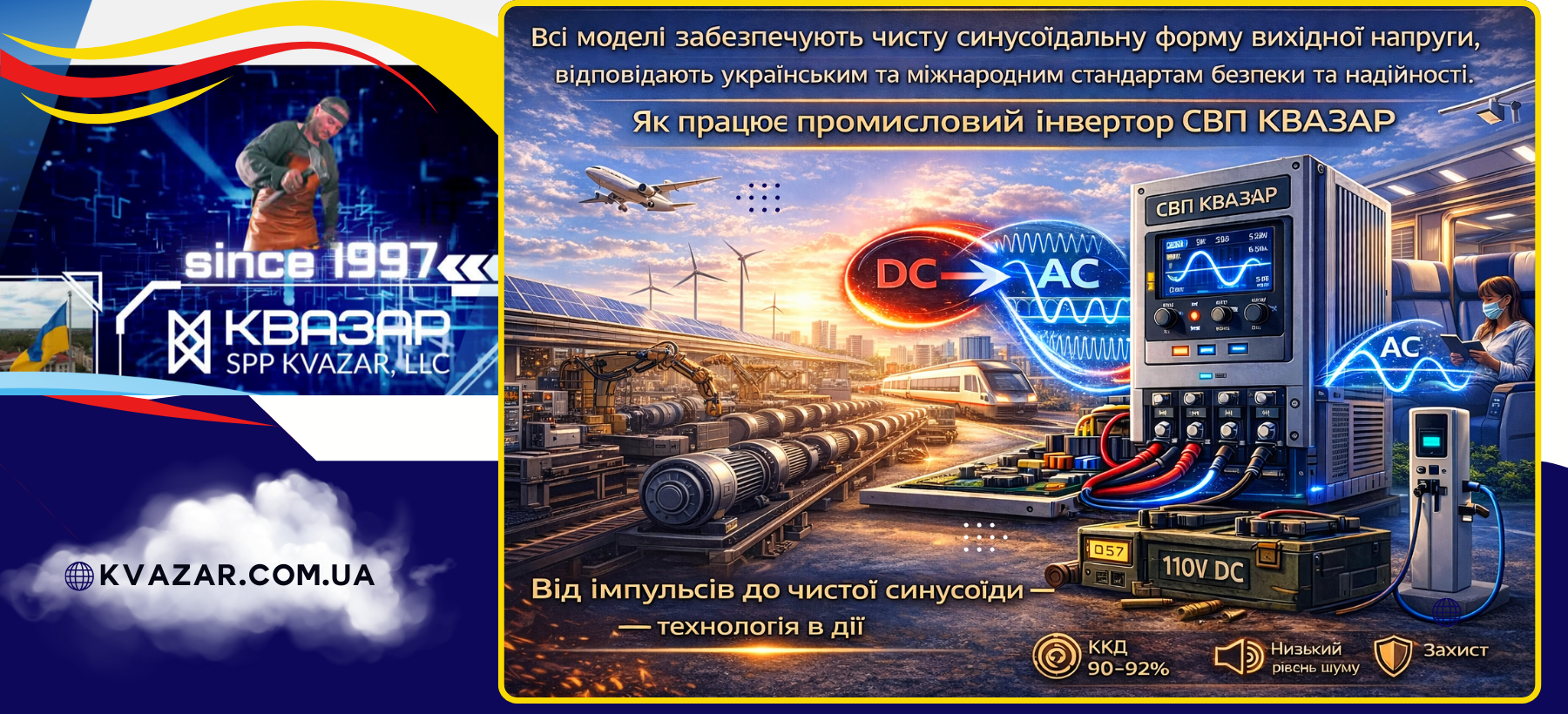 Чиста синусоїда інвертора СВП КВАЗАР