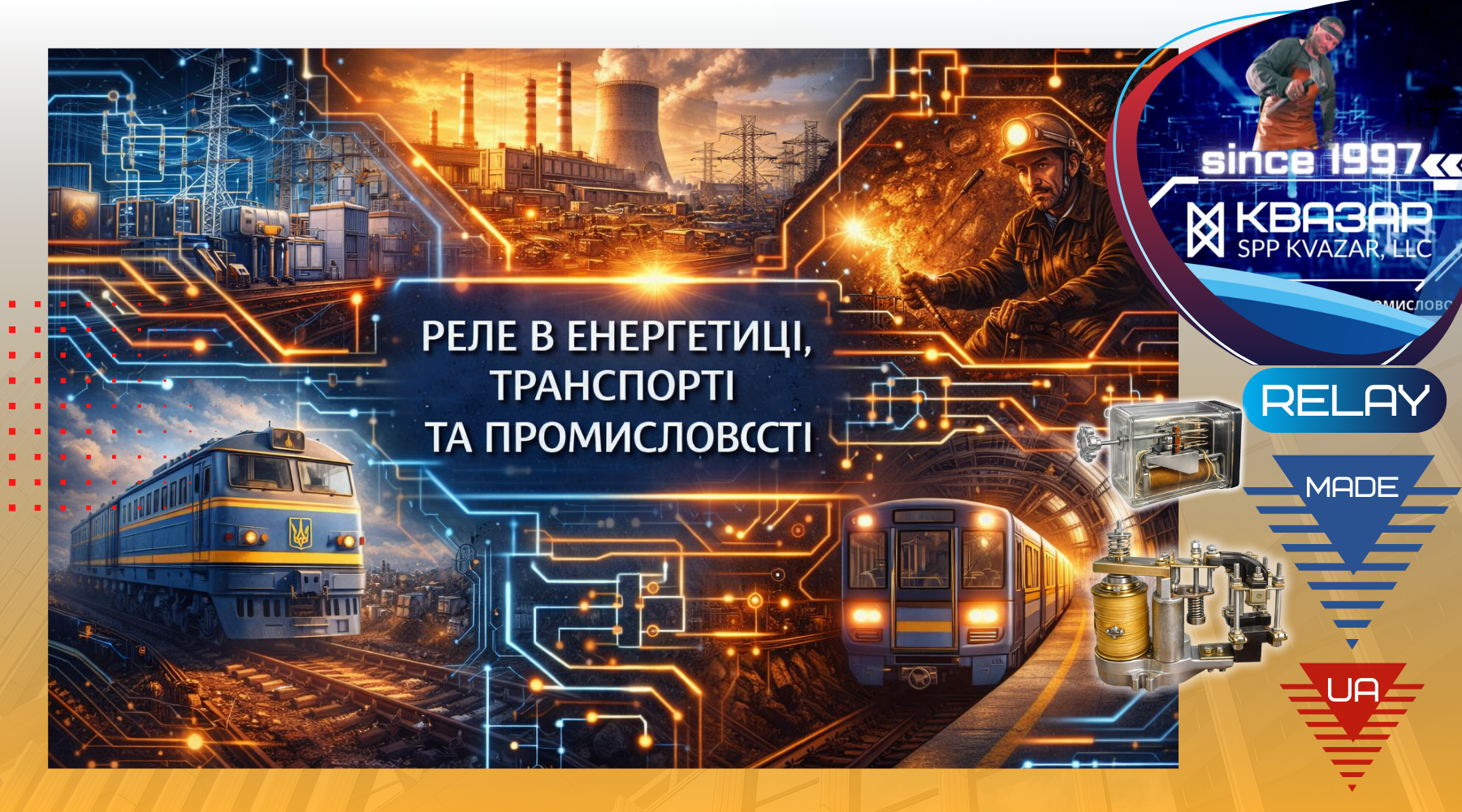 Де використовуються електромагнітні реле: промисловість, енергетика, транспорт, залізниця. Автоматизація