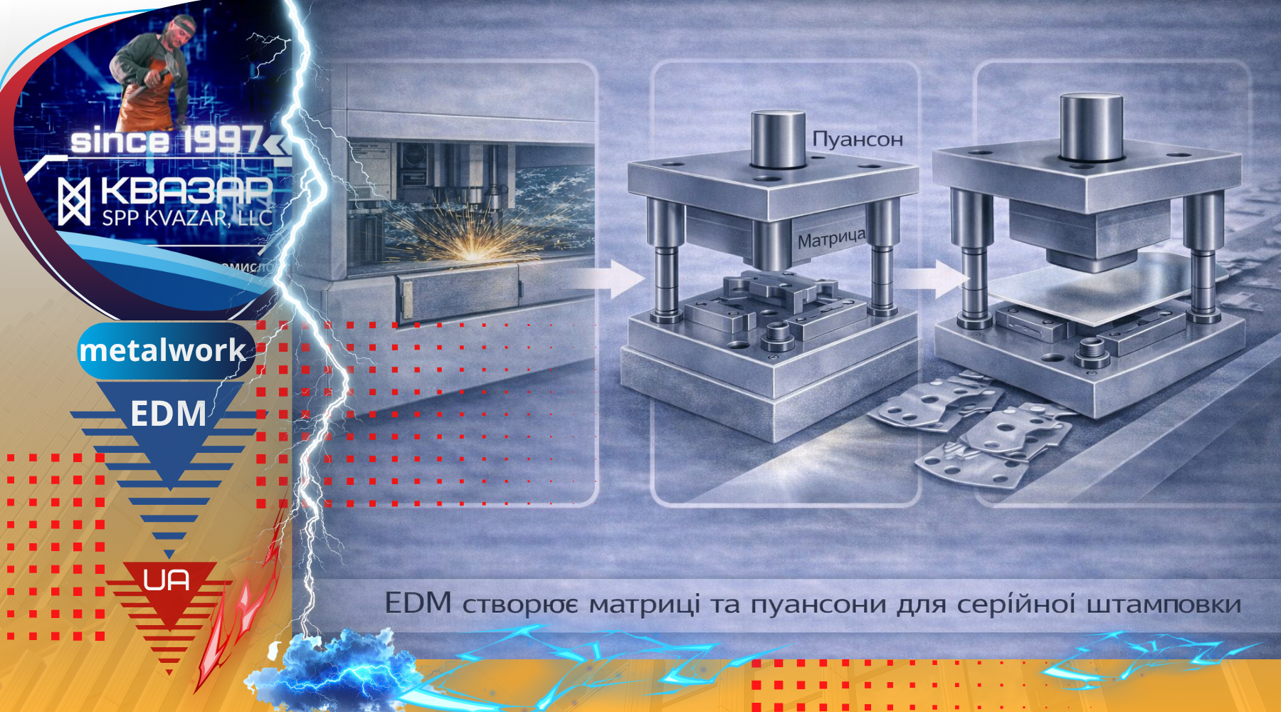електроерозійна обробка для виготовлення штампів матриць та пуансонів високоточна обробка інструментальних сталей