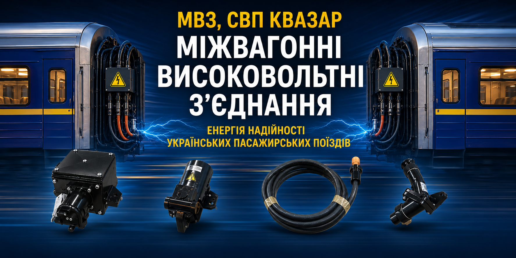 Міжвагонне високовольтне з’єднання (МВЗ) СВП КВАЗАР для потягів залізниці 