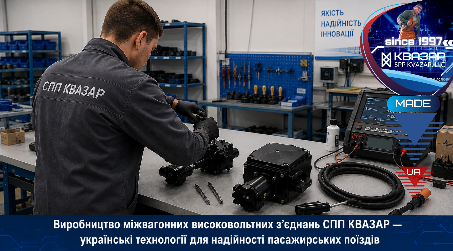 Виробництво міжвагонних високовольтних з’єднань СВП КВАЗАР