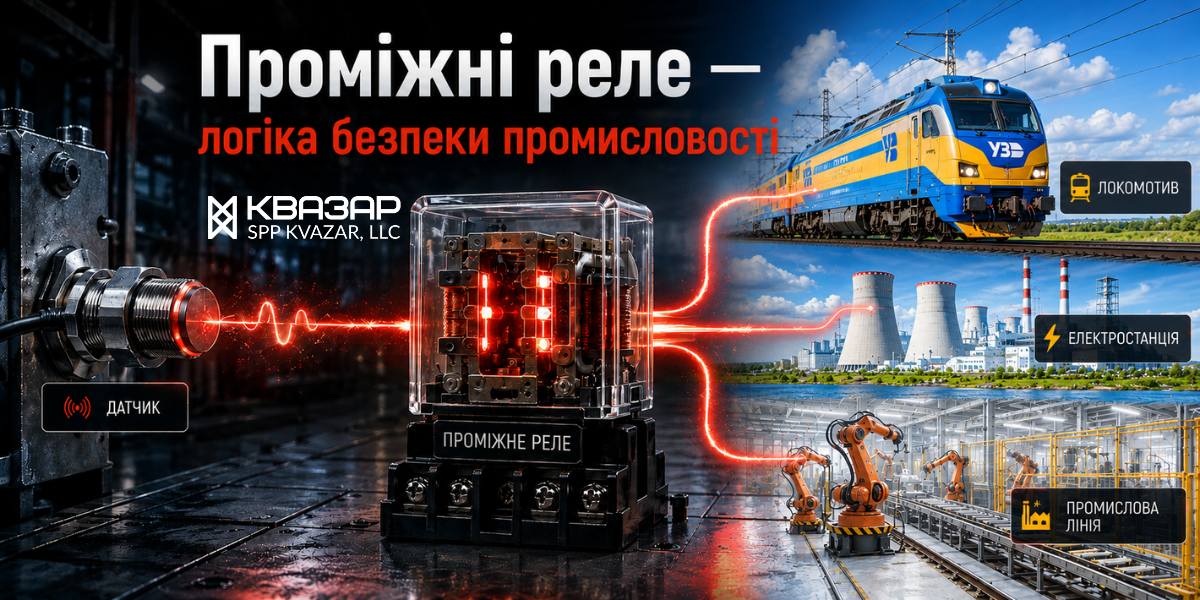Реле проміжні від СВП КВАЗАР для промисловості та транспорту