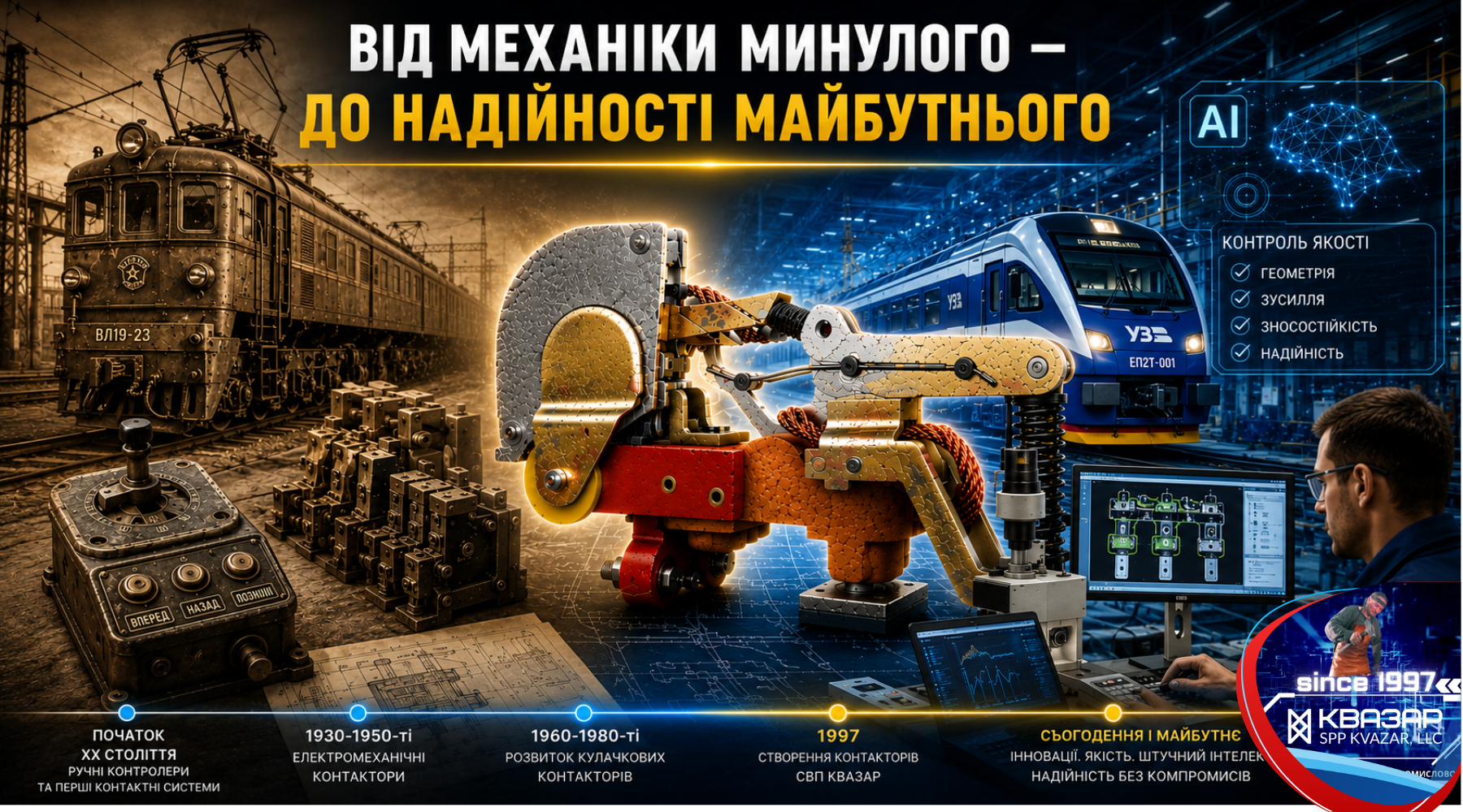 Історія розвитку кулачкових контакторів у світі та Україні (аналітика СВП КВАЗАР)