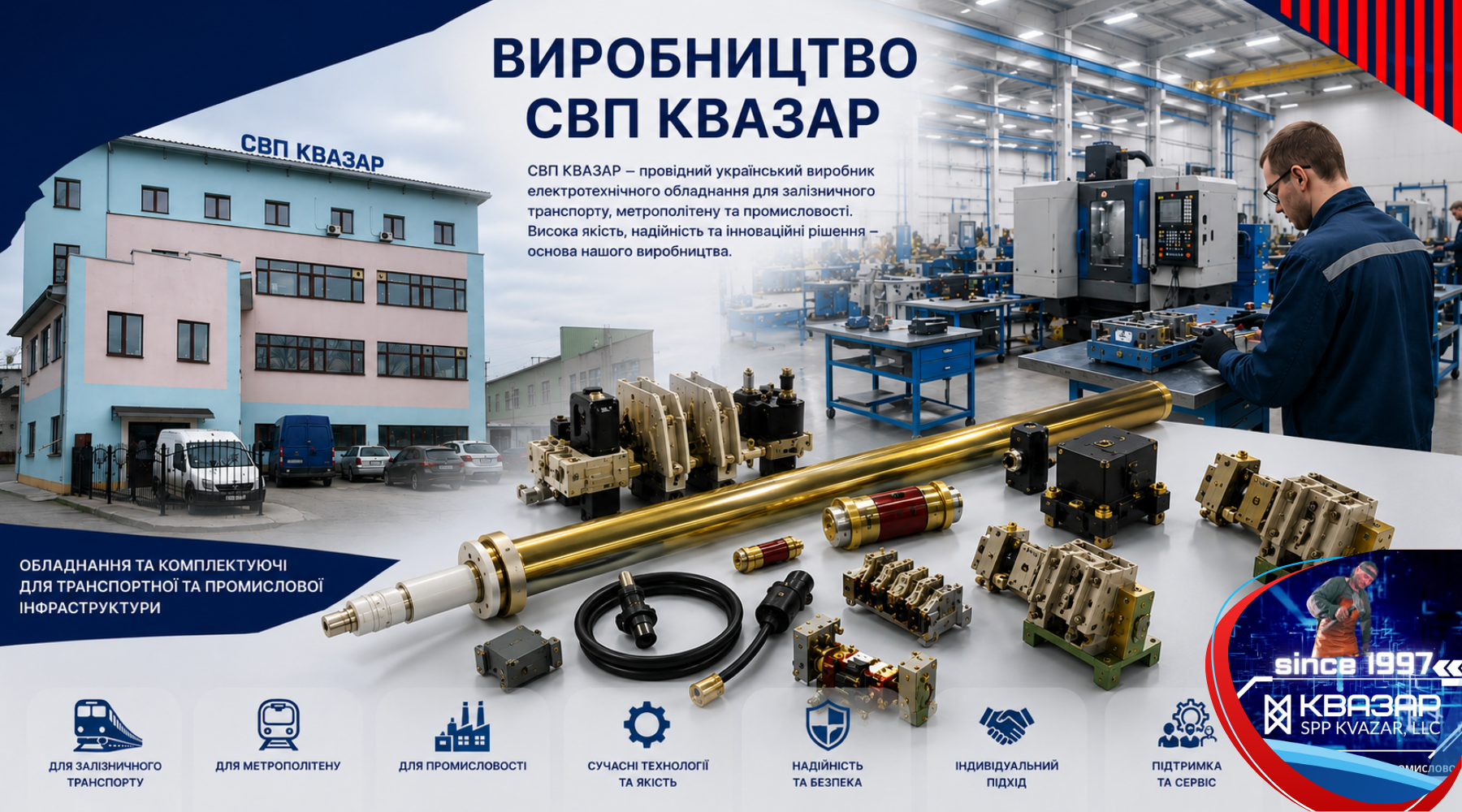 СВП КВАЗАР український виробник промислової електротехніки для транспорту та енергетики