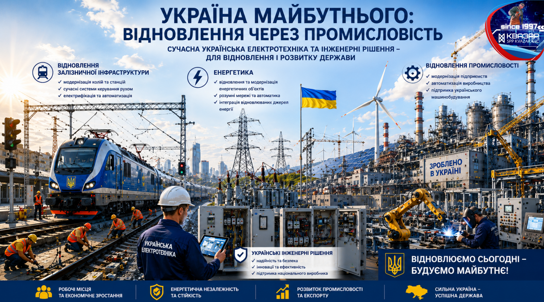 СВП КВАЗАР та відновлення України через розвиток промислової електротехніки