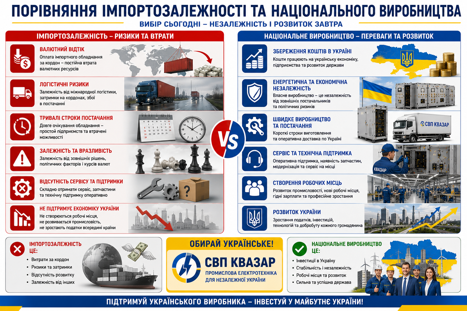 СВП КВАЗАР та розвиток національного виробництва промислової електротехніки замість імпортозалежності України