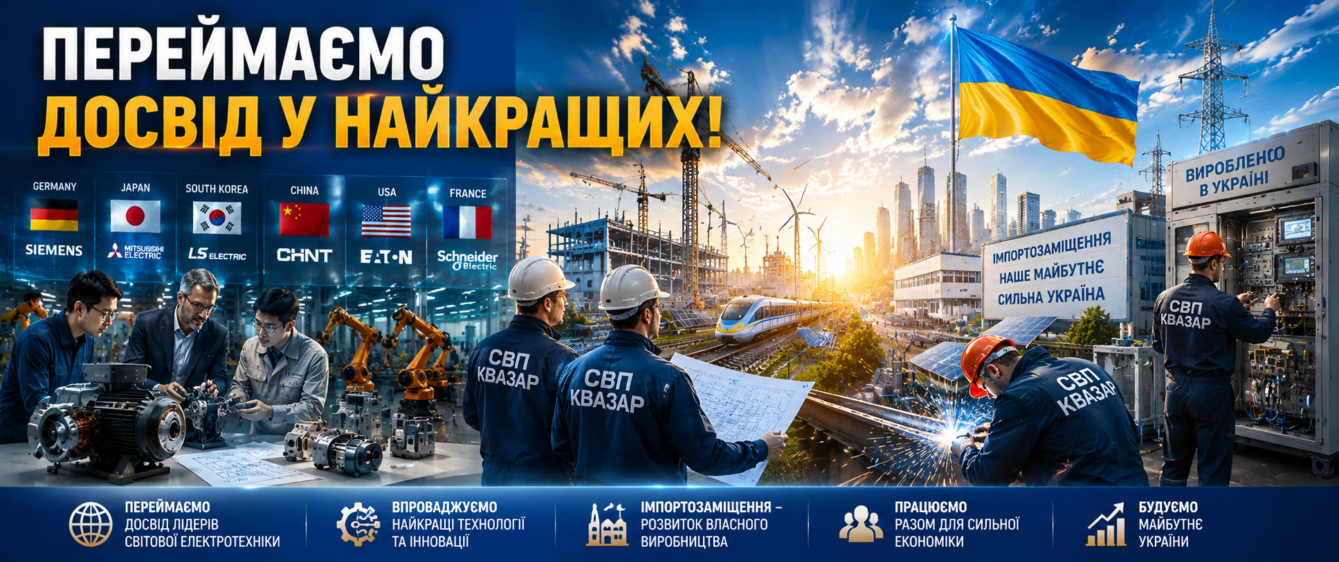 СВП КВАЗАР переймає досвіт провідних світових виробників електротехніки як взірець розвитку національного промислового виробництва