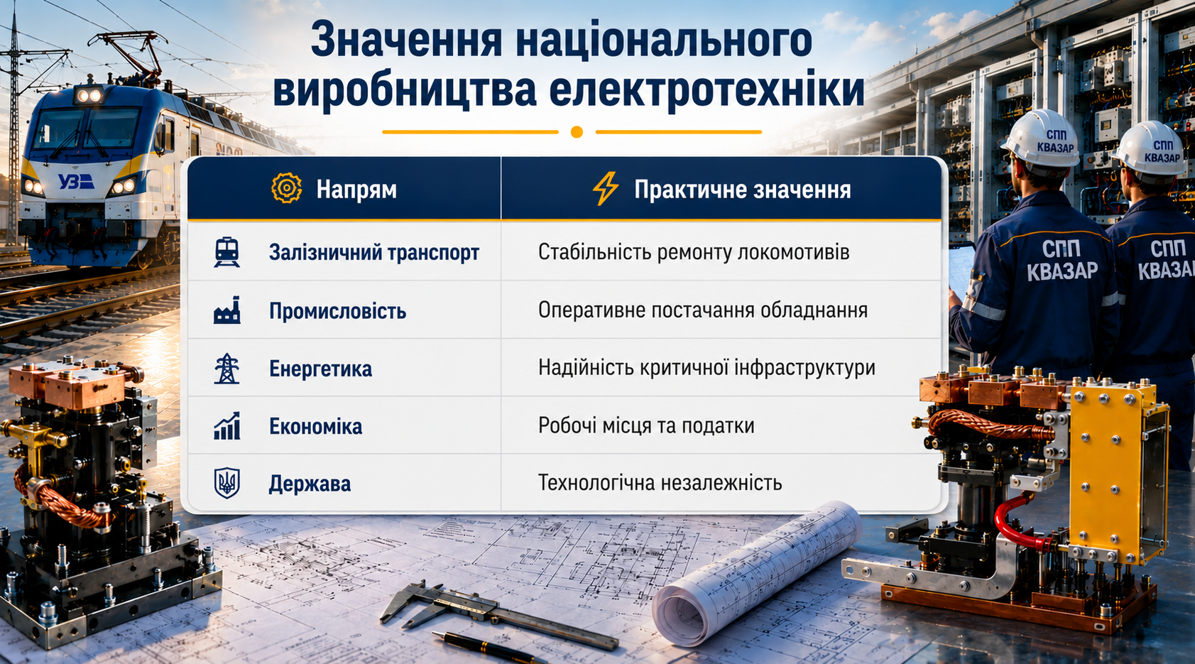 Значення національного виробництва електропневматичних контакторів у різних галузях промисловості України (аналітика СВП КВАЗАР)