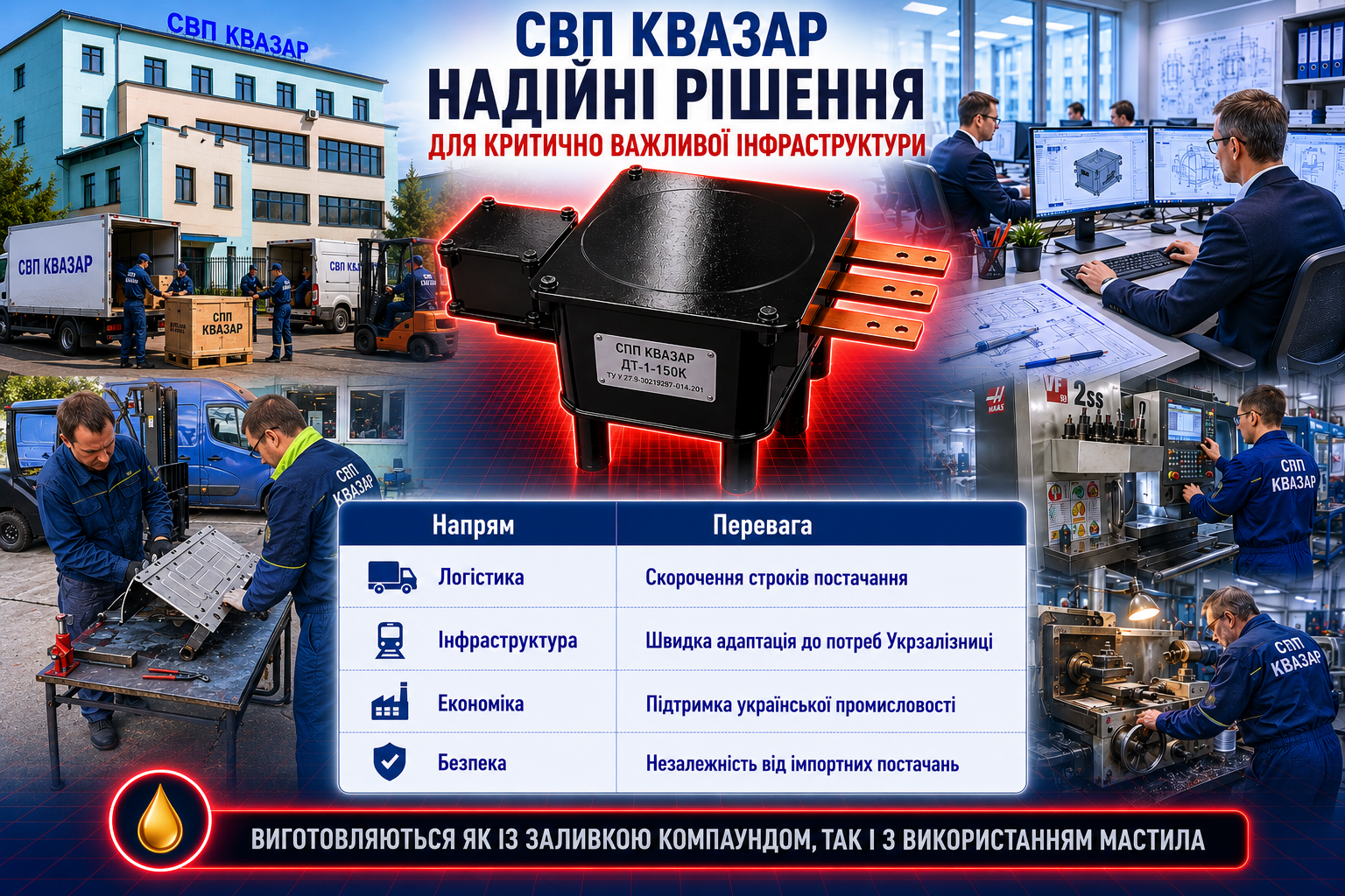 Переваги локального виробництва дросель-трансформаторів - національний виробник СВП КВАЗАР