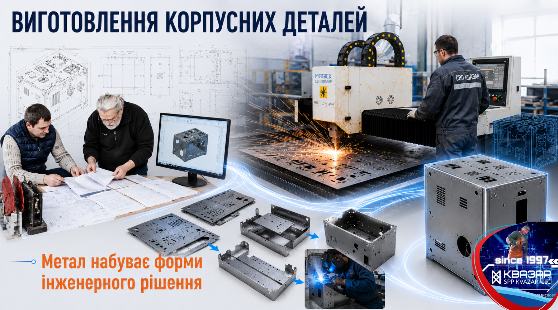 Виготовлення металевих корпусів методом лазерного різання та гнуття на металокомплексі СВП КВАЗАР