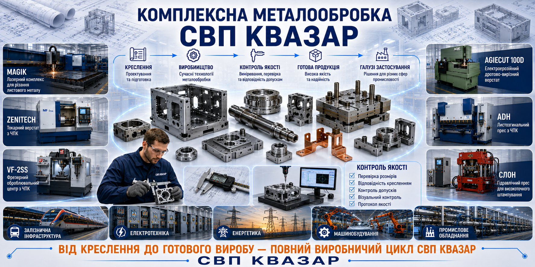Комплексна металообробка СВП КВАЗАР від креслення до готового виробу
