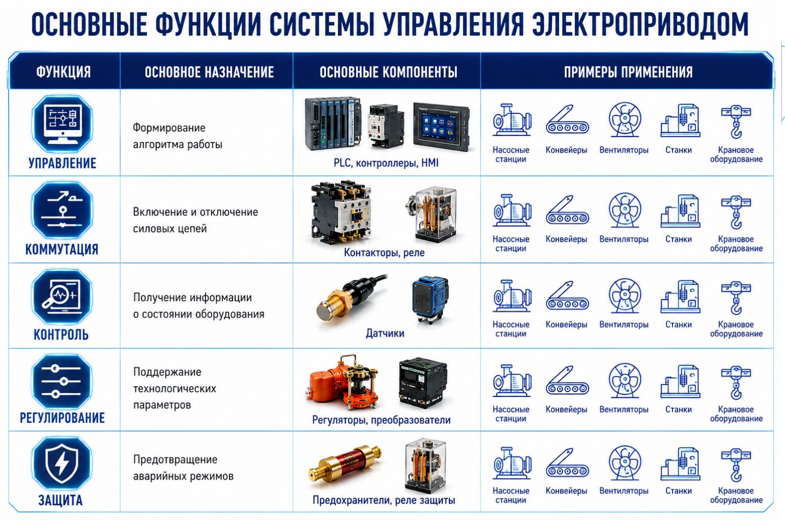 Основные функции системы управления электроприводом - СПП КВАЗАР