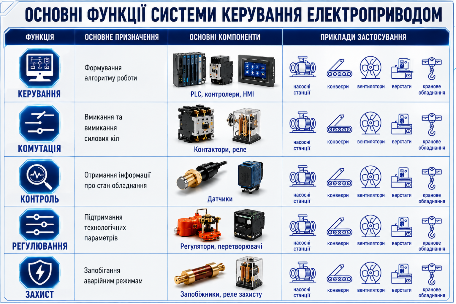 Основні функції системи керування електроприводом - СВП КВАЗАР