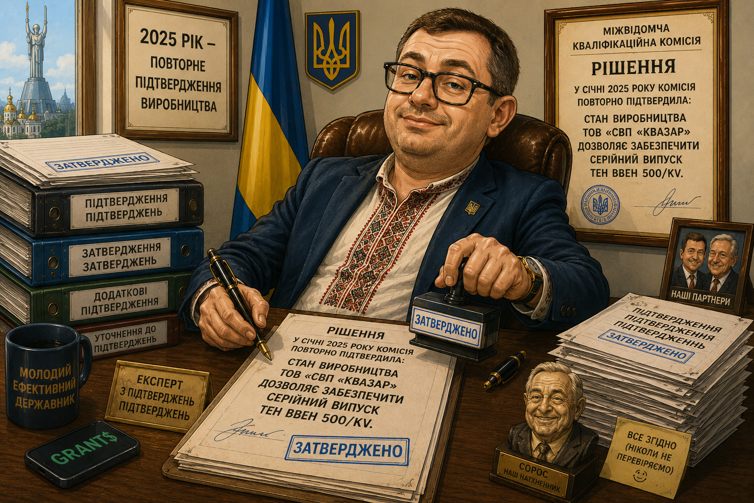 Pidtverdzhennya vyrobnytstva TEN SVP KVAZAR komisiyeyu UZ 53 Подтверждение производства ТЭН СПП КВАЗАР комиссией УЗ