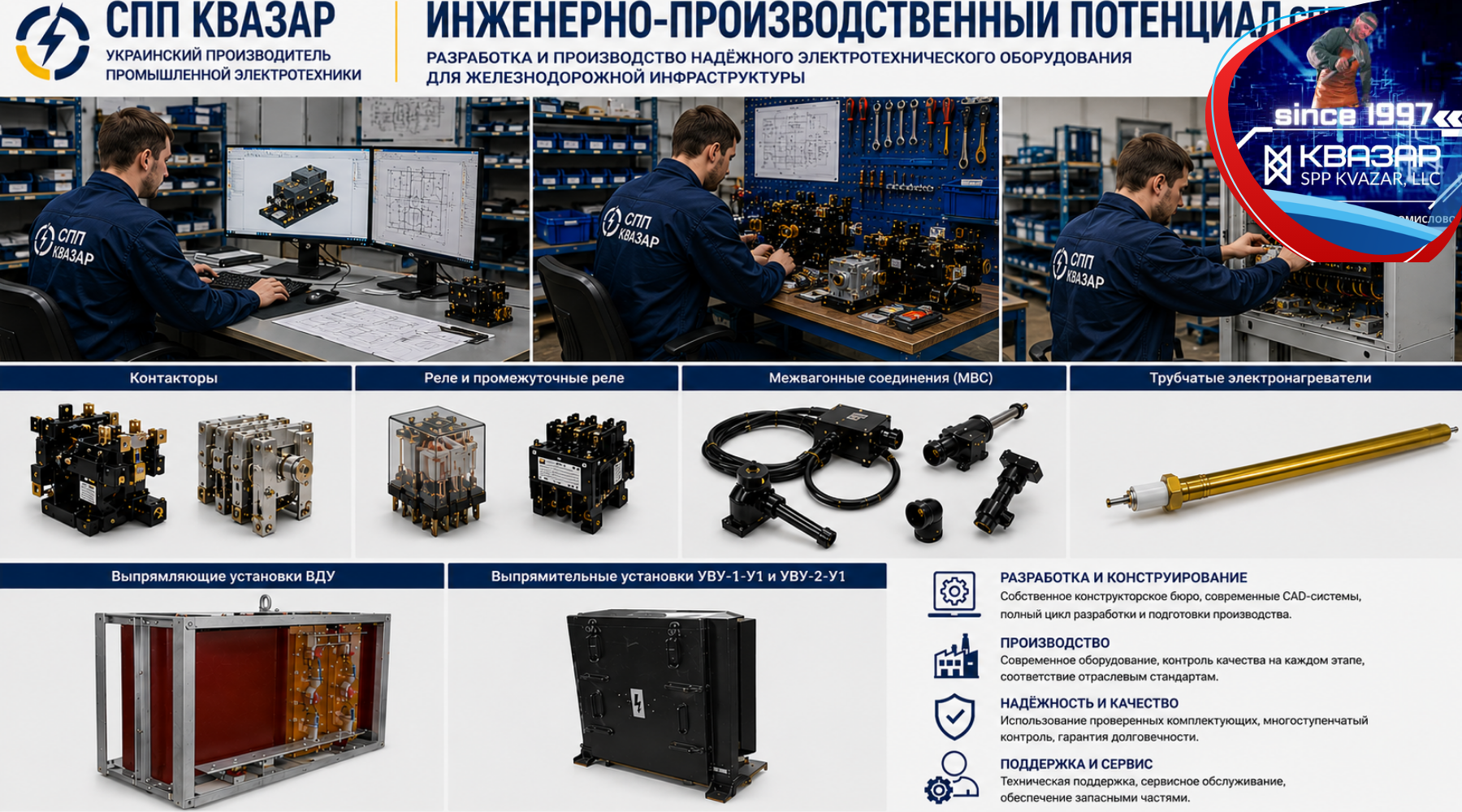 СПП КВАЗАР производственный и инженерный потенциал промышленной электротехники Украины