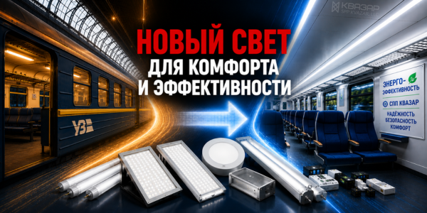Масштабная LED-модернизация освещения пассажирских вагонов: замена устаревших светильников современными энергоэффективными LED-системами СПП КВАЗАР