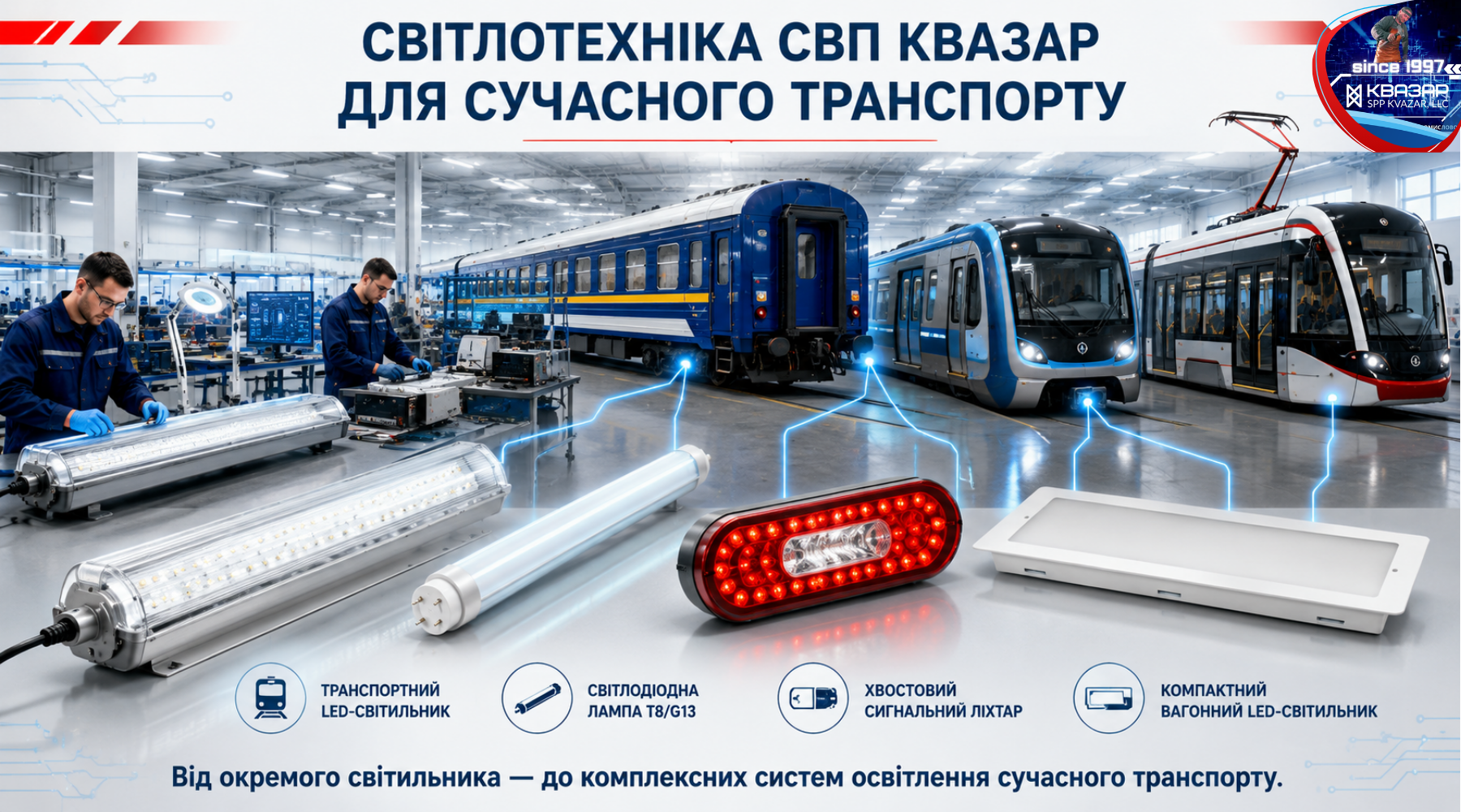 Світлодіодна транспортна світлотехніка виробництва СВП КВАЗАР
